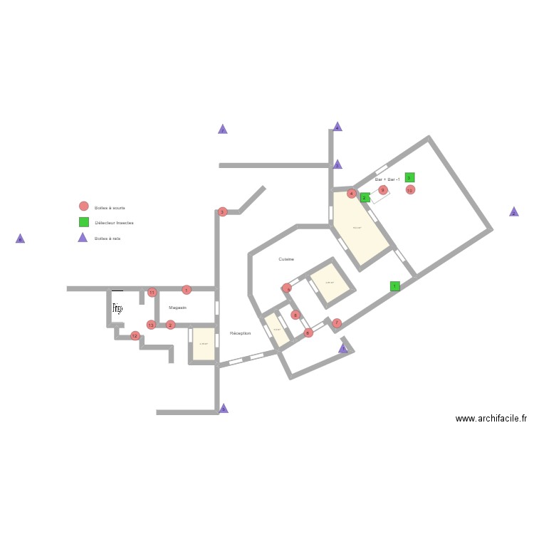 GRANVOIR - HAMEAU DU MOULIN. Plan de 4 pièces et 19 m2