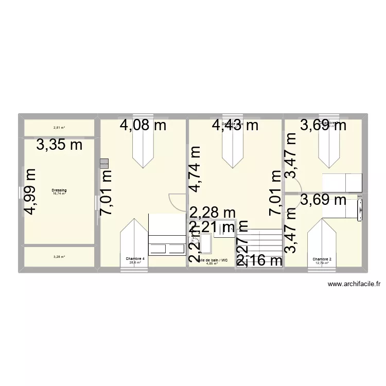 Etage (Petites chambres) - 2026-03-25. Plan de 8 et 108 m² Etage (Petites chambres) - 2026-03-25. Plan de 8 et 108 m²