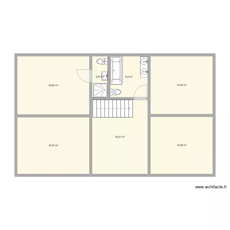 SALLE DE BAIN 1ER ETAGE. Plan de 