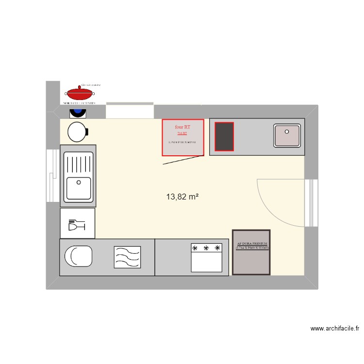 Villotran Projet 1. Plan de 1 pièce et 14 m2