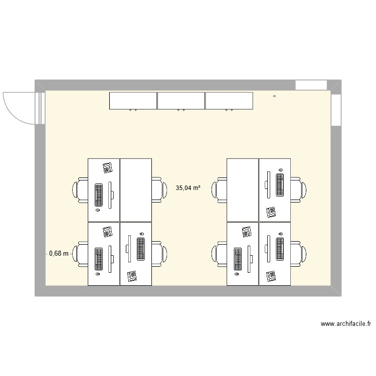 BUREAU. Plan de 1 pièce et 35 m2