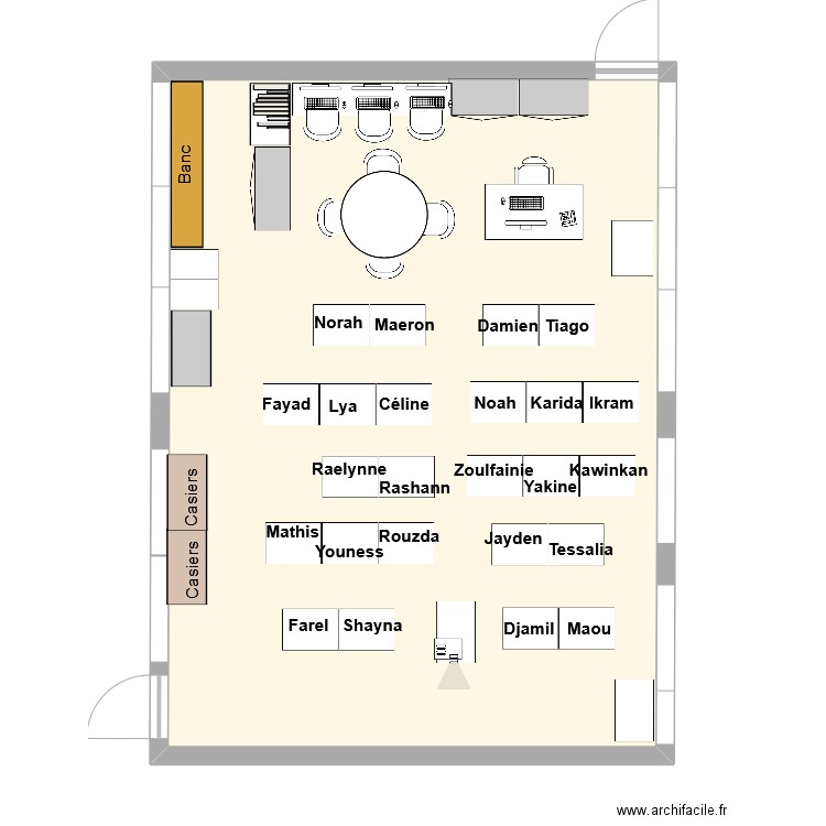 Classe P4 V1. Plan de 1 pièce et 65 m2