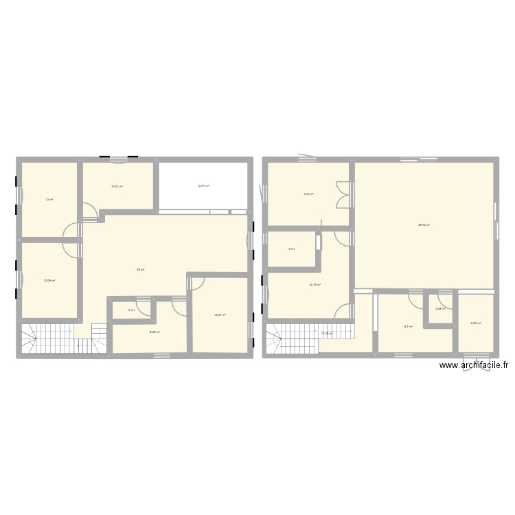 Plan de maison IT Mahamane. Plan de 16 pièces et 223 m2