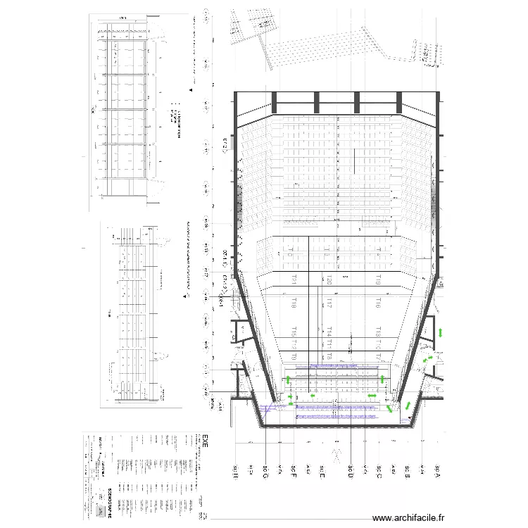 Auditorium D&eacute;tail tribune Z pour Public. Plan de 