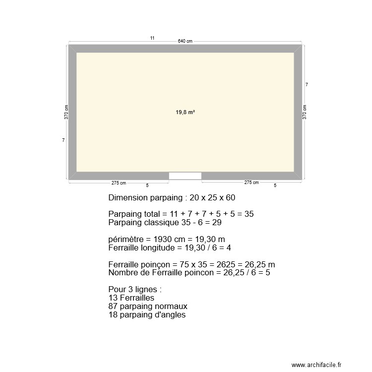 Aménagement atelier. Plan de 1 pièce et 20 m2