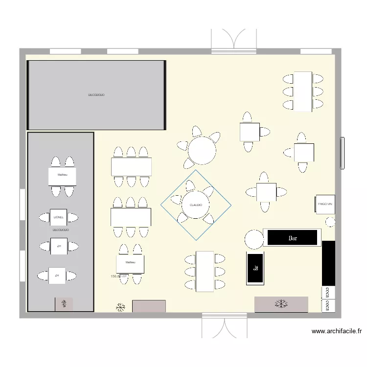 TABLEE FETES. Plan de 
