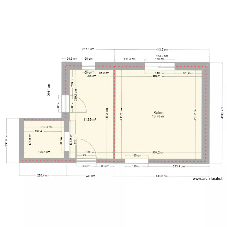 veranda 1. Plan de 