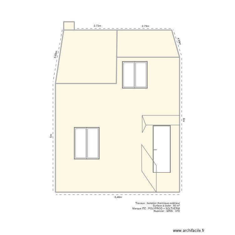 Boudoucha Sarah - ITE. Plan de 4 pièces et 41 m2