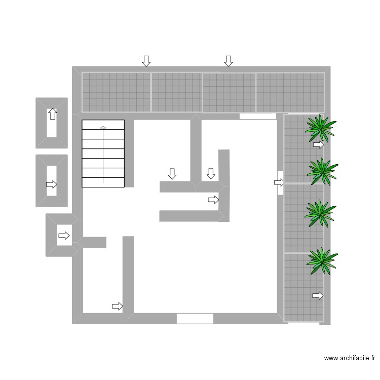 LE 35 rez de chaussée. Plan de 4 pièces et 21 m2