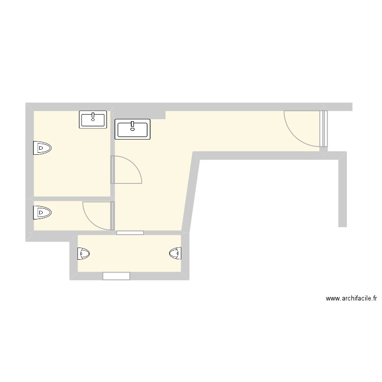 NURI WC. Plan de 4 pièces et 30 m2