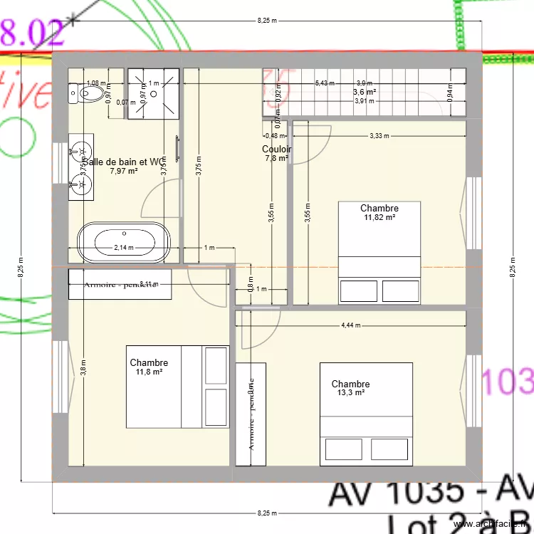 Cerisier vBig. Plan de 10  et 117 m²
