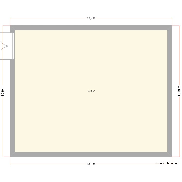 sous sol bat adm + log non accessible public. Plan de 1 pièce et 125 m2