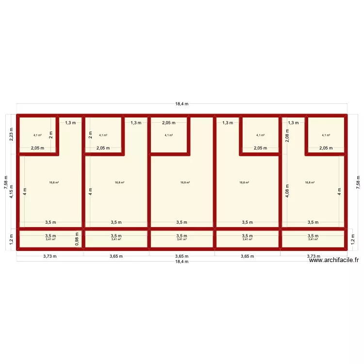Projet Kpalongo 4_Murs et auvent. Plan de 40  et 324 m²