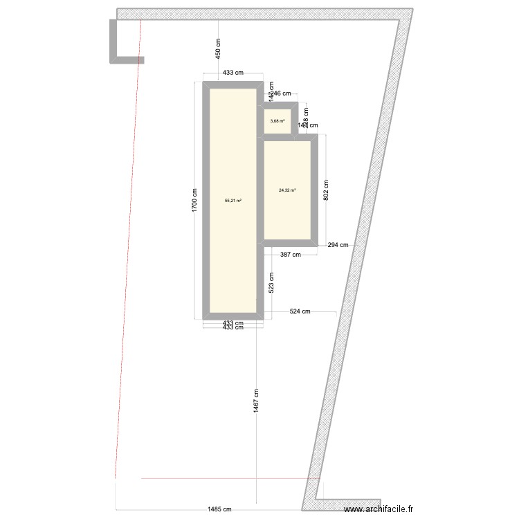 Plan Ruine Bordeira. Plan de 0 pièce et 0 m2