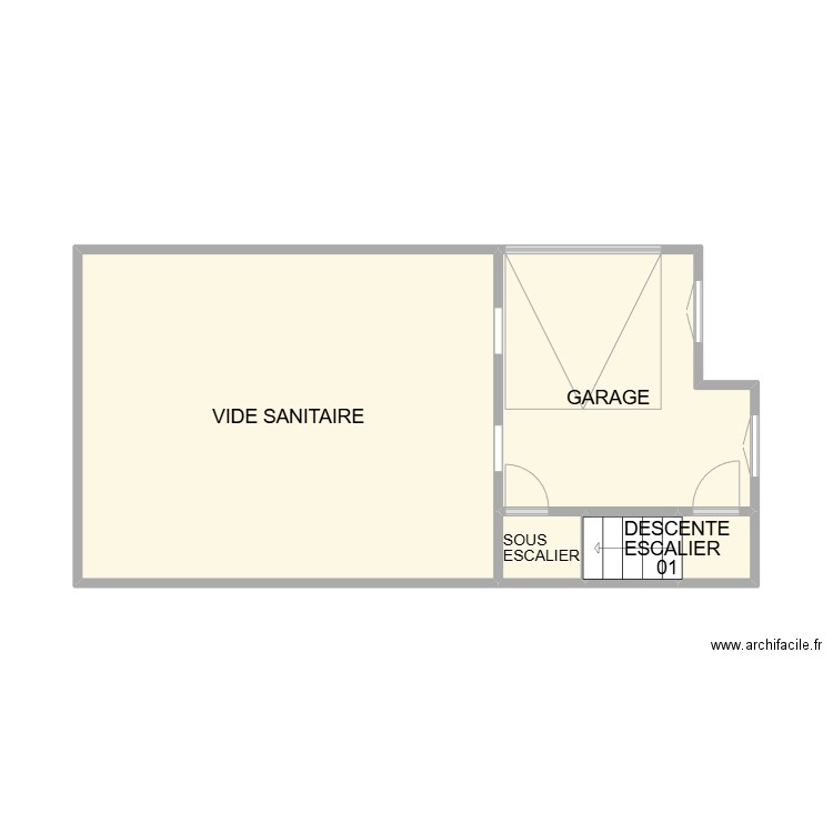 RDC DE LA GARRENNE. Plan de 5 pièces et 34 m2