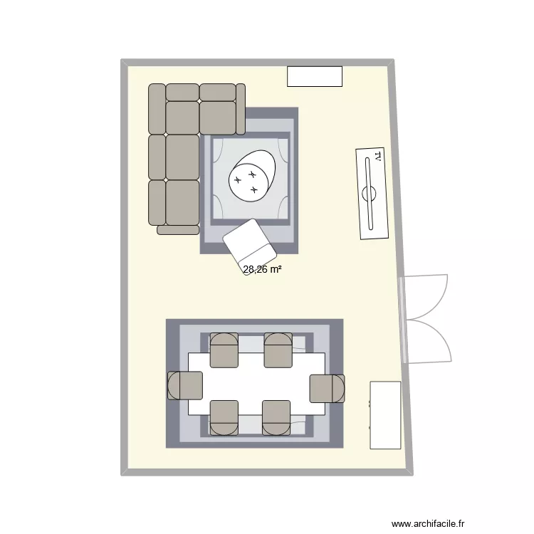 Appart p&eacute;tillon. Plan de 1 Pièce et 28 m²