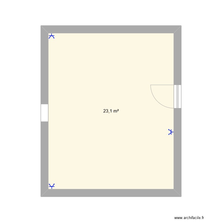 BONNET. Plan de 1 pièce et 23 m2