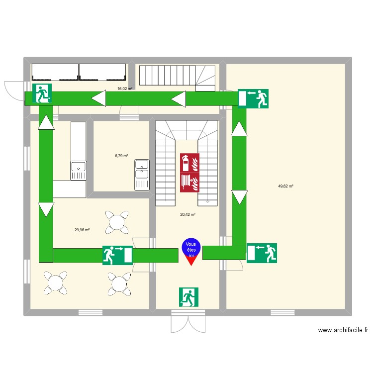 PLAN EVAC LAICIT2. Plan de 5 pièces et 123 m2