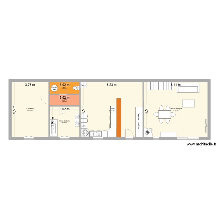 maison sylvie rene. Plan de 6 pièces et 106 m2