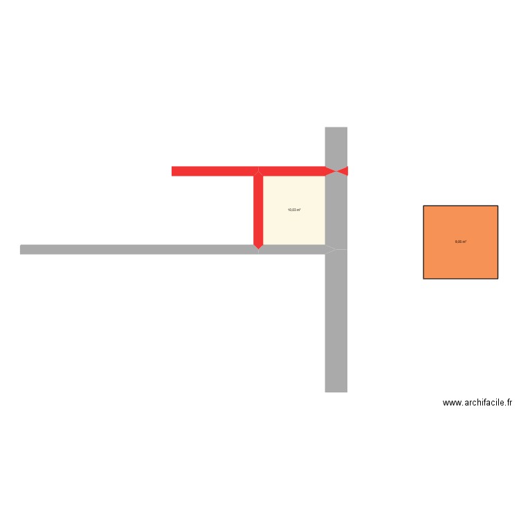 abris. Plan de 2 pièces et 19 m2