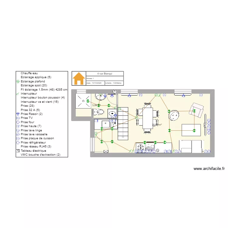 Blanqui 04 - Plan Electrique. Plan de 