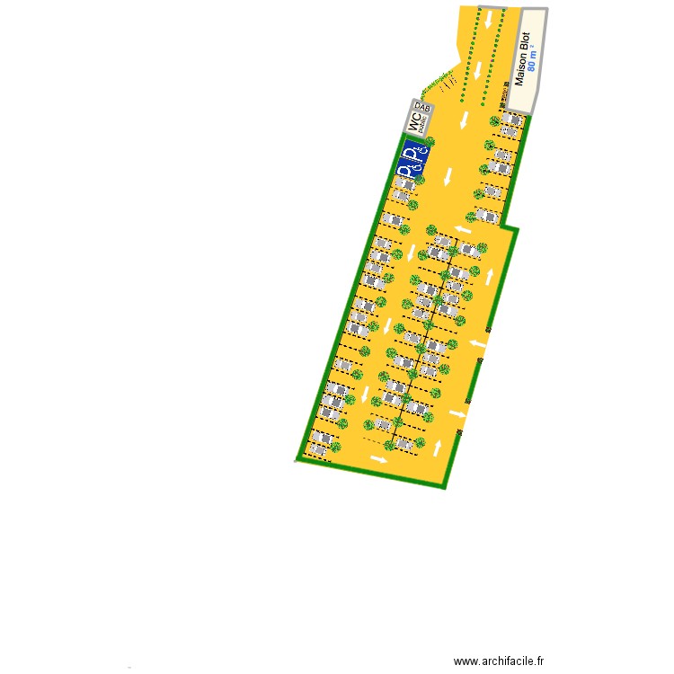 jardin 22. Plan de 3 pièces et 101 m2