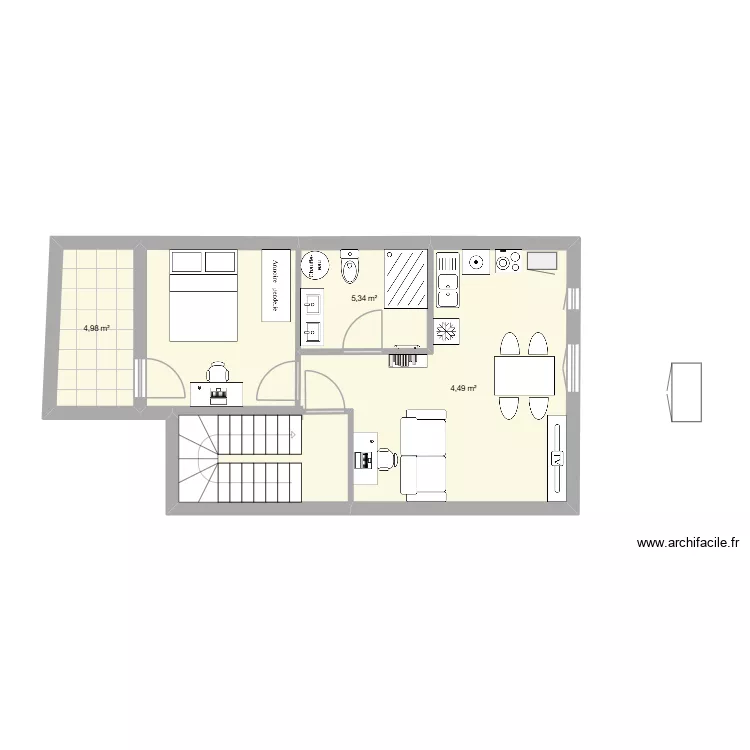NOUVEAU 1ER URTIN. Plan de 3  et 31 m²