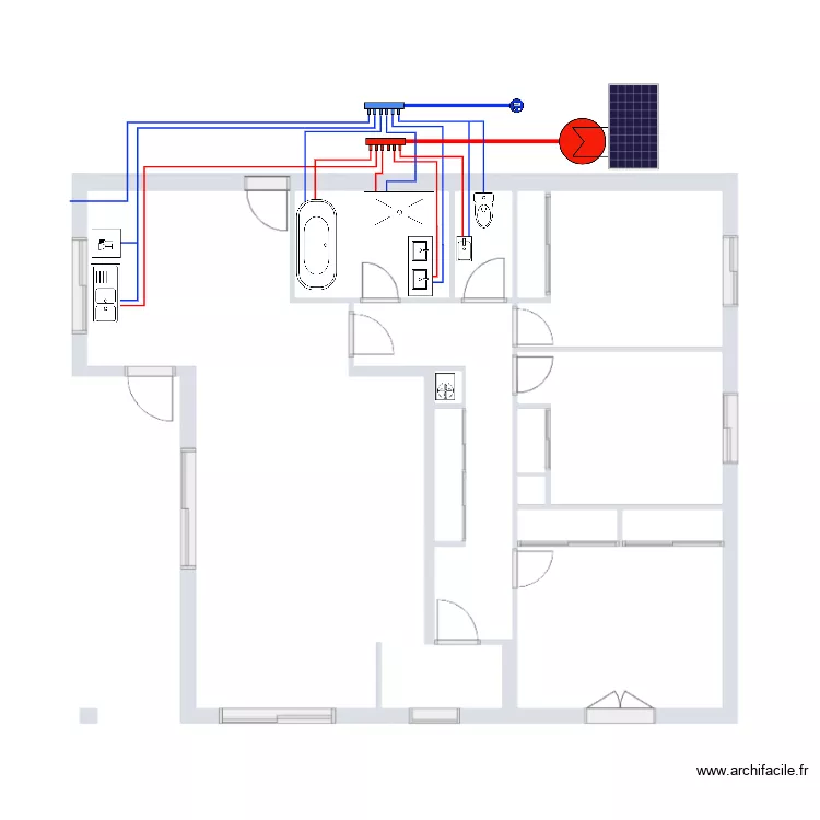 RT 25-460 De La Fourni&egrave;re Plomberie Sanitaire. Plan de 