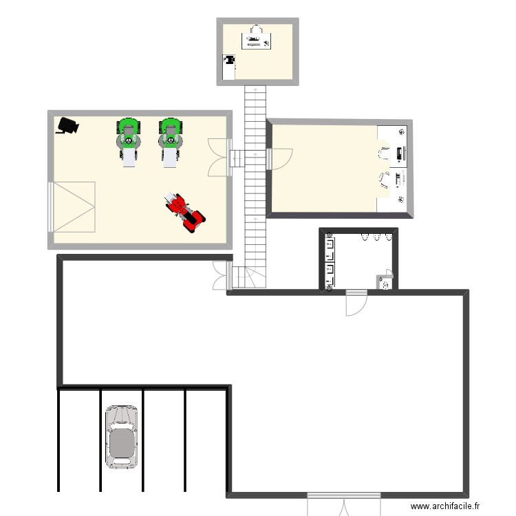 journal. Plan de 3 pièces et 88 m2