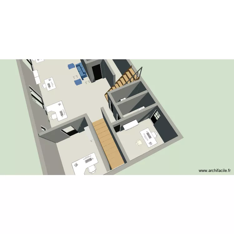Plan 1er &eacute;tage CCIFM. Plan de 1  et 120 m²