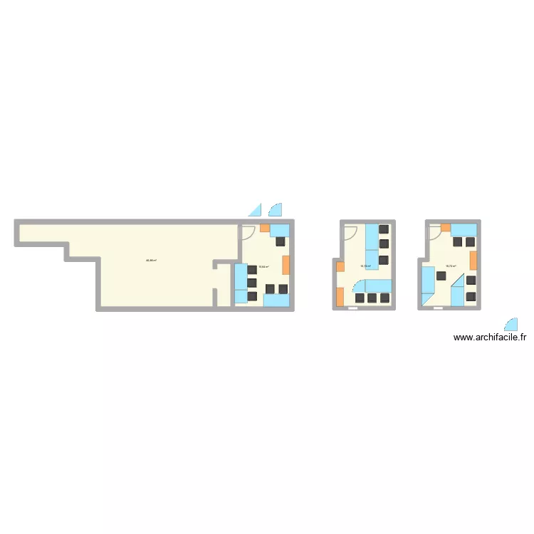 BUREAU CAYON v2. Plan de 4  et 94 m²