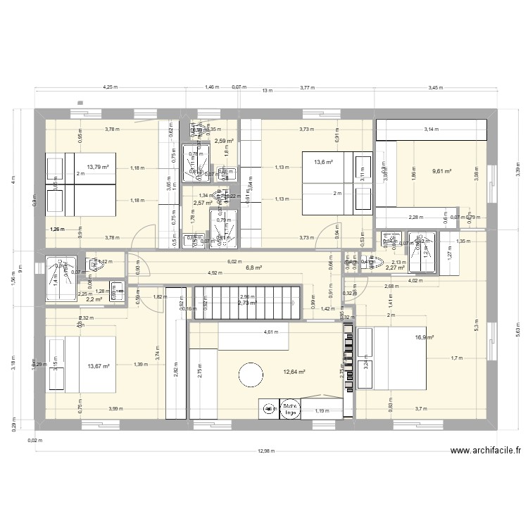 perols haut 11 05 1. Plan de 15 pièces et 100 m2
