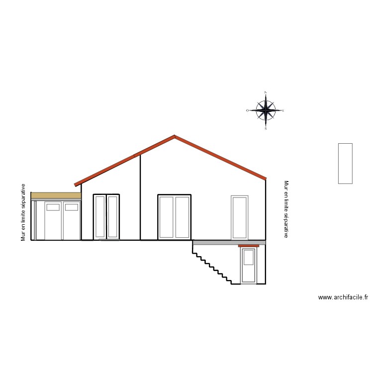 Plan de facade avant projet GUARIN Z. Plan de 3 pièces et 13 m2