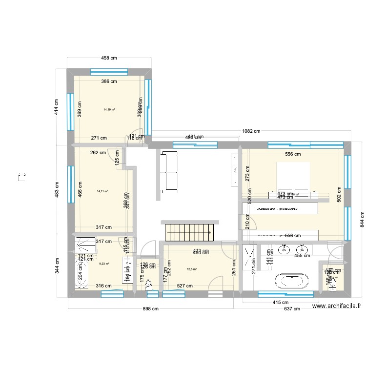 Projet villa - etage final. Plan de 0 pièce et 0 m2