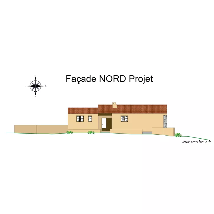 Facade NORD cros d\'amic Projet. Plan de 