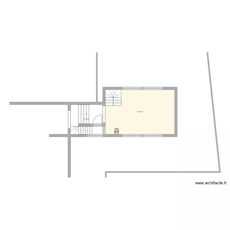 Etage. Plan de 3  et 41 m²