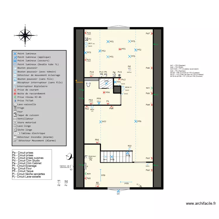 Home (Sch&eacute;ma &eacute;lectrique) v3.27. Plan de 31  et 438 m²