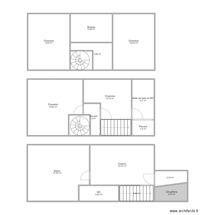 maison custines. Plan de 18 pièces et 117 m2