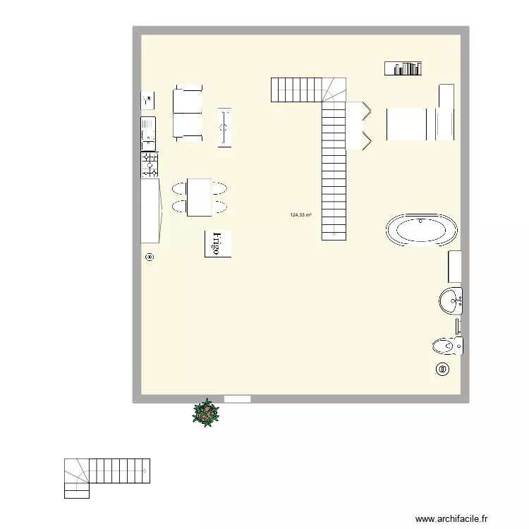 plan marcel. Plan de 1  et 124 m²