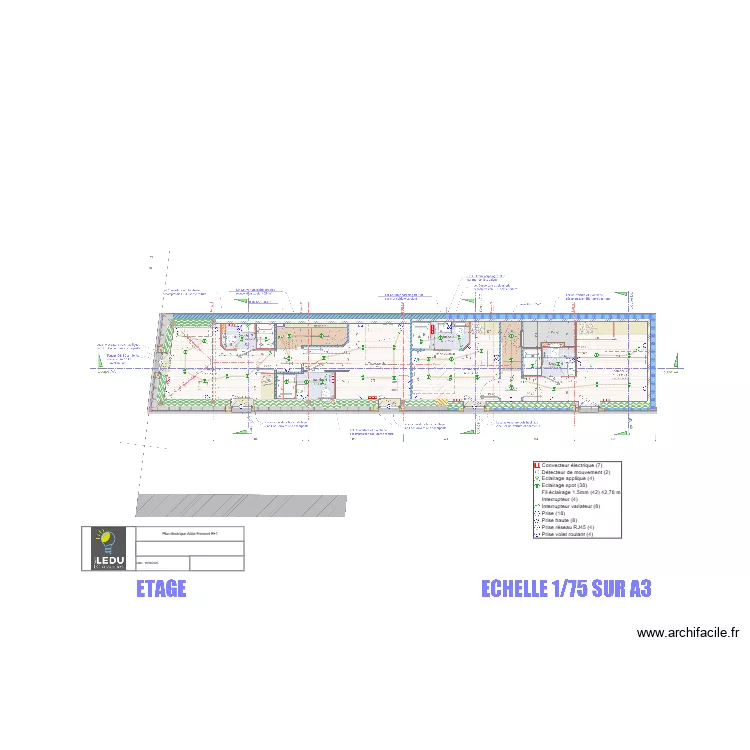 Plan électrique Abbé Fremont R+1. Plan de Plan électrique Abbé Fremont R+1. Plan de