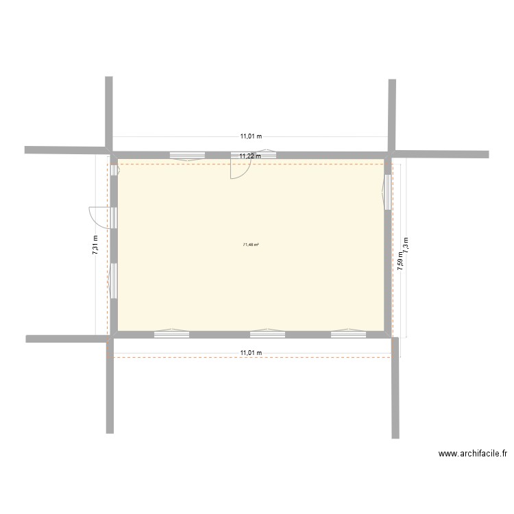 Abbécourt 2. Plan de 1 pièce et 71 m2