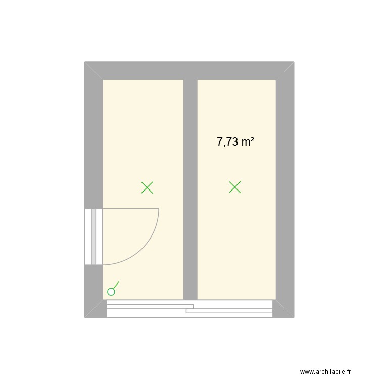 PX PLAN ELEC STOCK RDC. Plan de 1 pièce et 8 m2