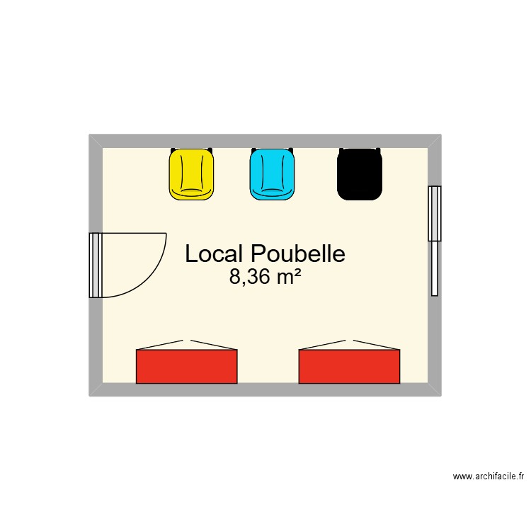 plan clara pp. Plan de 1 pièce et 8 m2