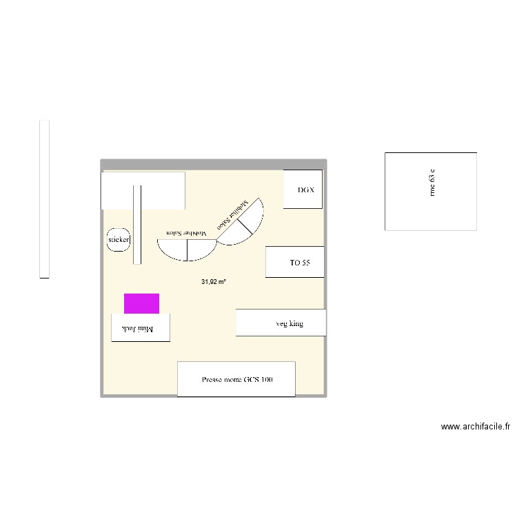 sival 24 v4. Plan de 1 pièce et 32 m2