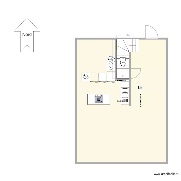 Test maison 130m2 1/4 tournant. Plan de 1  et 56 m²