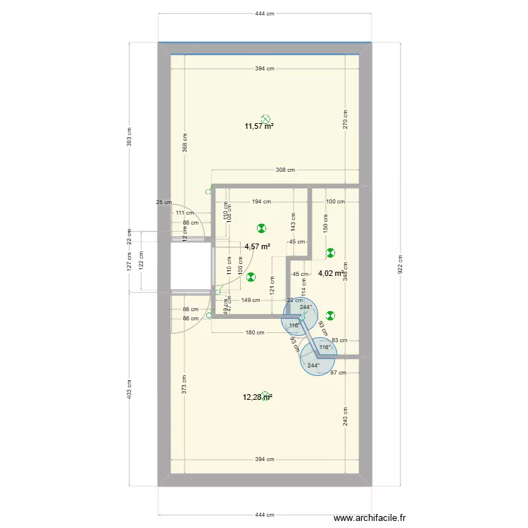 chambres et sdb. Plan de 