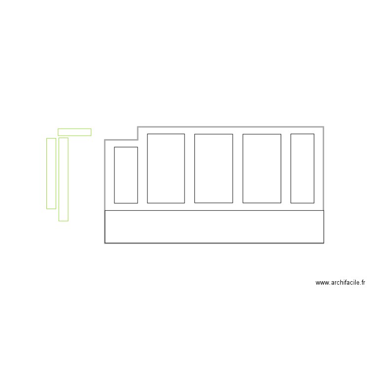 MOULURES N°2 - Modèle mur salle canapé . Plan de 1 pièce et 12 m2