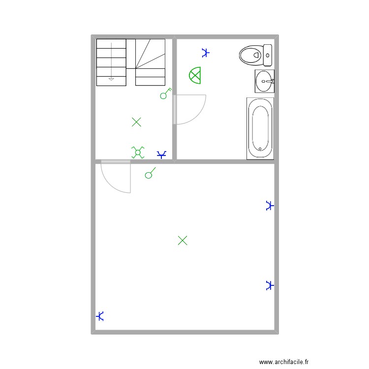 Posn 1er Huy. Plan de 1 pièce et 38 m2