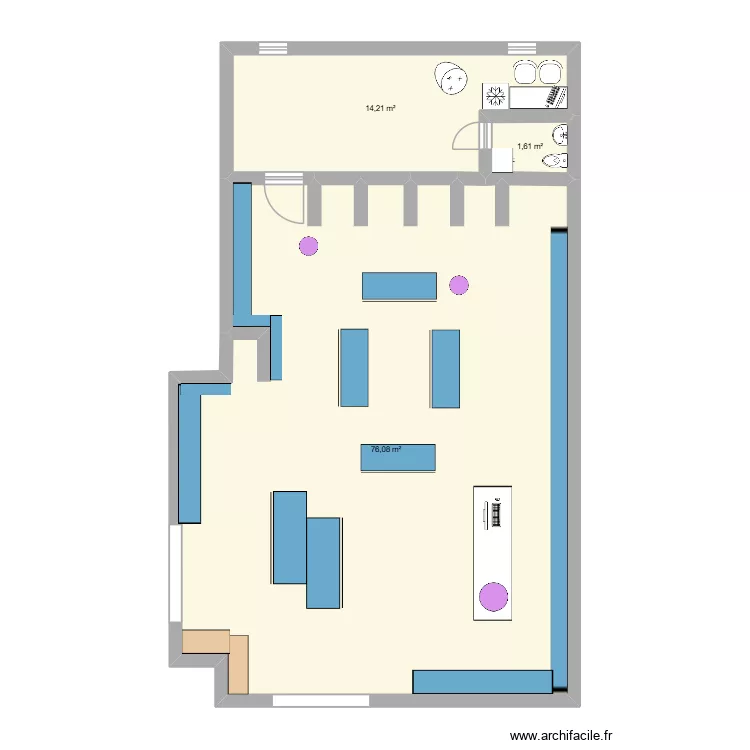 plan d\'implantation. Plan de 3 pièces et 92 m²
