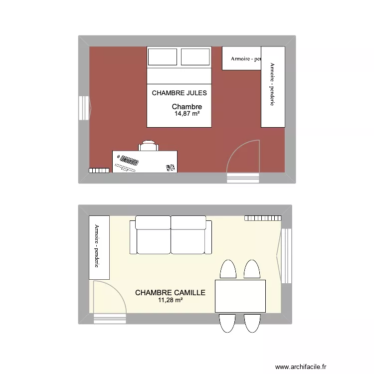 APPARTEMENT PARIS 12. Plan de 2  et 26 m²